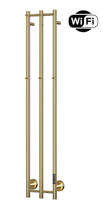 TVS Plus 3 El-håndklædetørrer m/timer og Wifi 1500 x 280 mm, Blank guld / messing PVD